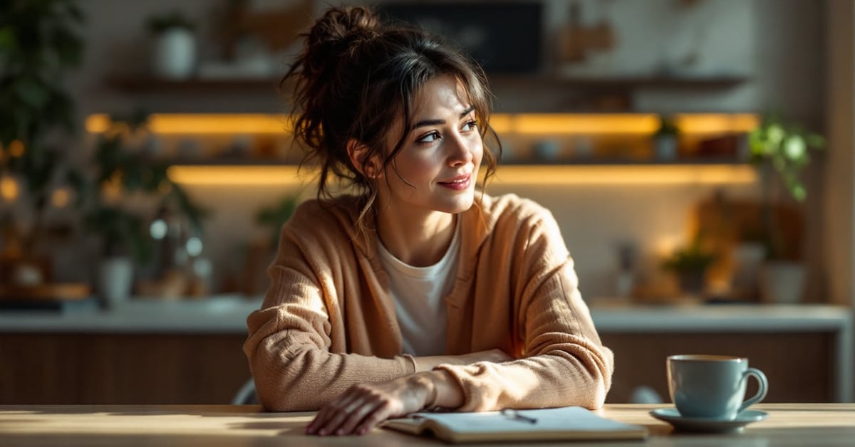 Smartphone affichant un SMS frauduleux « Bonjour, vous êtes chez vous ? » posé sur une table