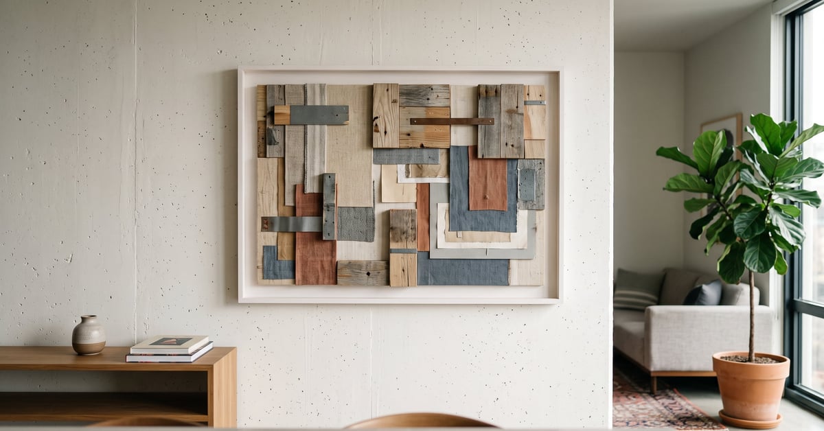 Tableau decoration murale moderne accroché dans un salon contemporain élégant
