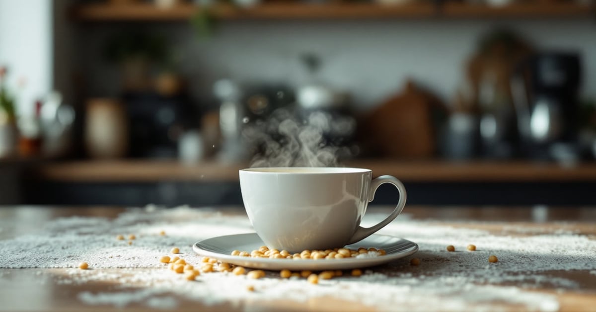 Lait chaud en train d'être battu dans un bol, illustrant le proverbe il faut battre le lait quand il est chaud